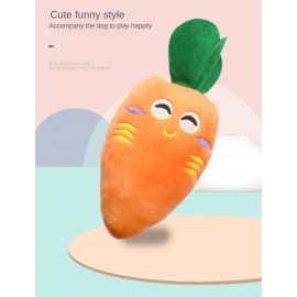 Dog toy Carrot vegetable shape plush chew squeak Squeak interactive dog toy Orange